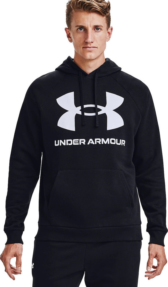 Under Armour Φούτερ ΜΕ Κουκούλα Rival Big Logo 1357093-001 BLACK - Image 4