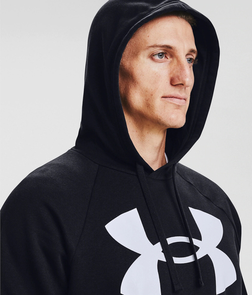 Under Armour Φούτερ ΜΕ Κουκούλα Rival Big Logo 1357093-001 BLACK - Image 6