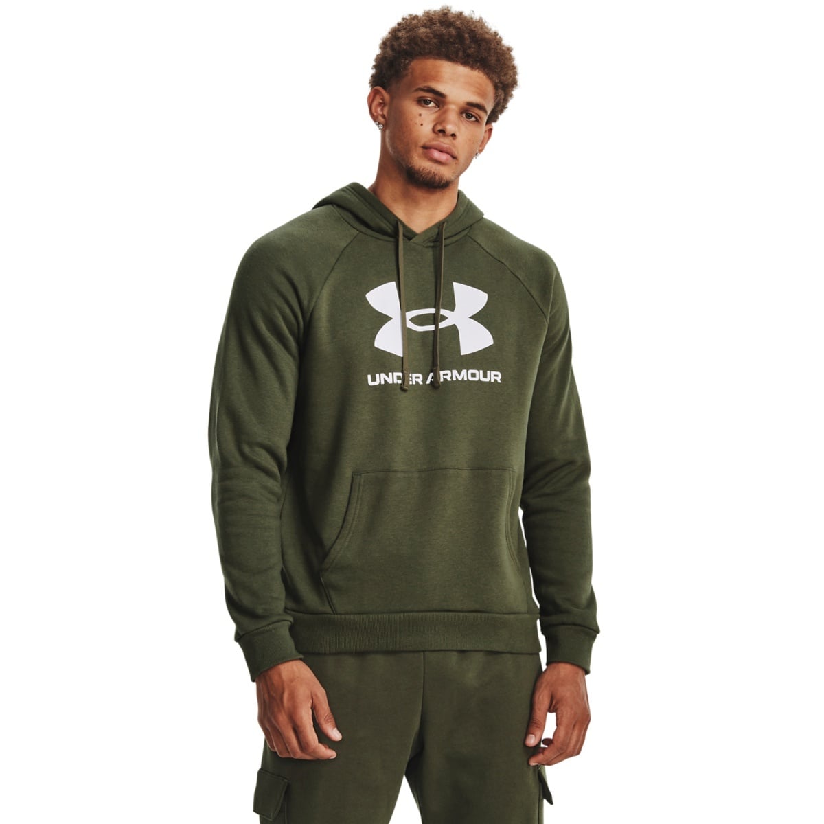 Under Armour Ανδρικό Φούτερ Με Κουκούλα - UA Rival Fleece - 1379758-390 - Marine OD Green / White
