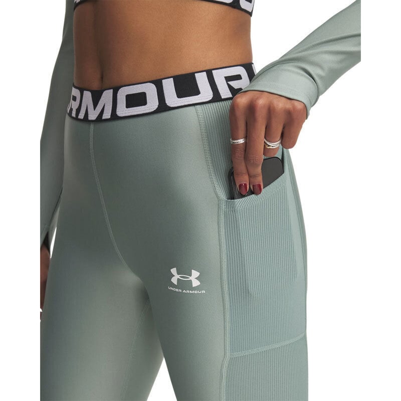Under Armour Γυναικείο Αθλητικό Κολάν - HeatGear Rib Legging 1388693-348 Silica Green Silica Green - Image 3