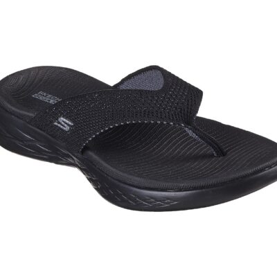 Skechers Γυναικεία Σαγιονάρα - On-the-Go 600 - Flourish  - 140703-BKGY- Black-Grey