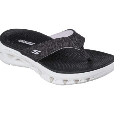 Skechers Γυναικεία Σαγιονάρα - Go Walk Arch Fit- Go Glide - 141200-BKW- Black-White