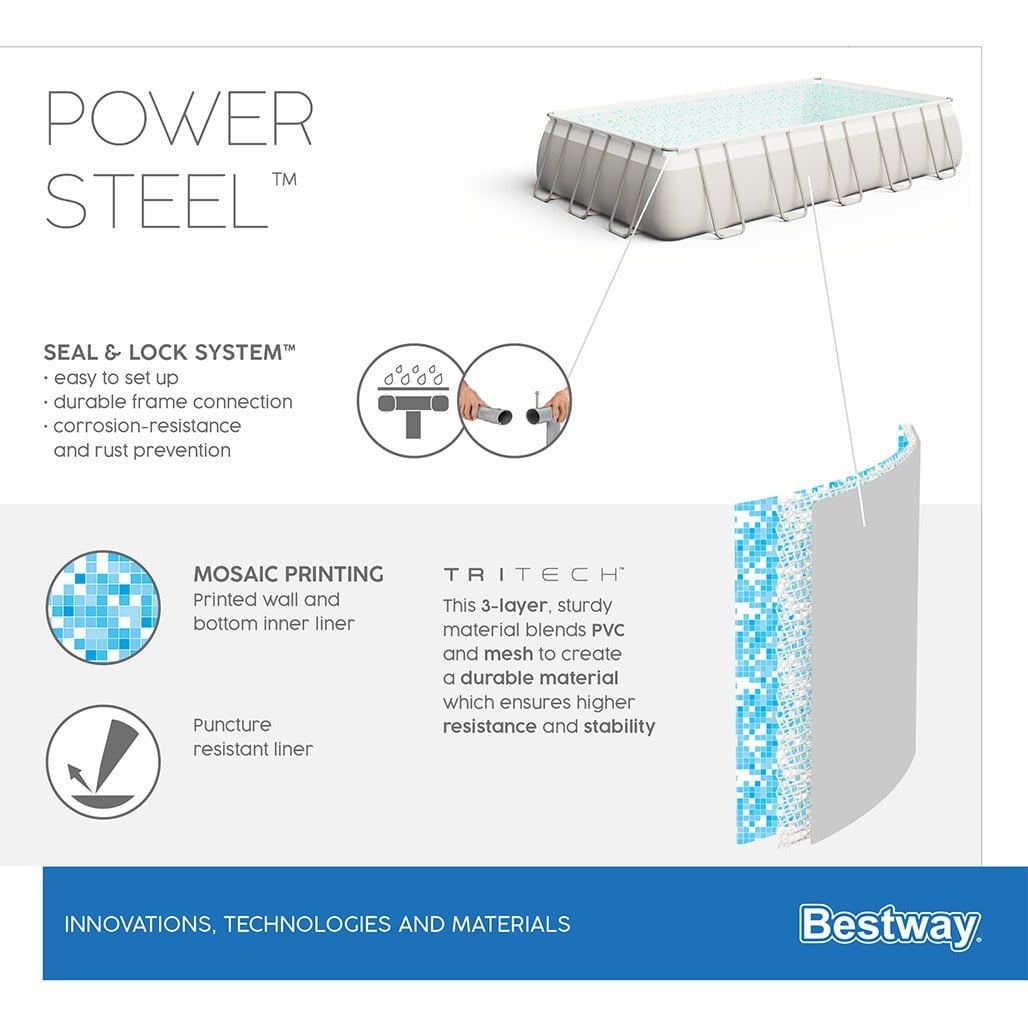 Best Way Πισίνα Οικογενειακή Με Ατσάλινο Σκελετό - Power Steel Pool 9.56x4.88x1.32m - 15534 - Image 9