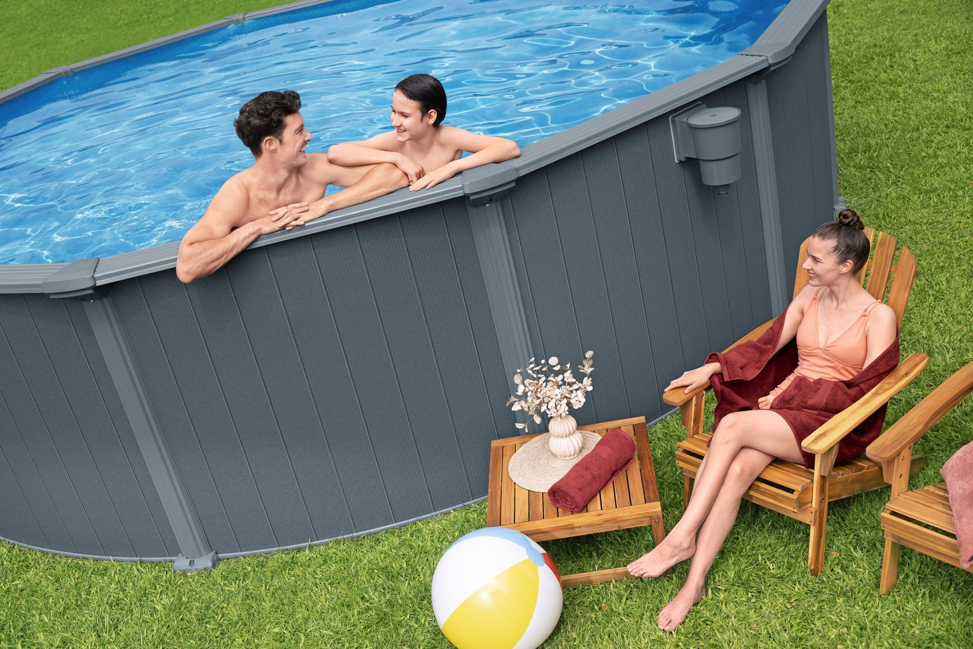 Bestway Πισίνα με ενισχυμένη κατασκευή - 561CS Hydrium 549X132CM Pool Set - 15769 - Grey - Image 4