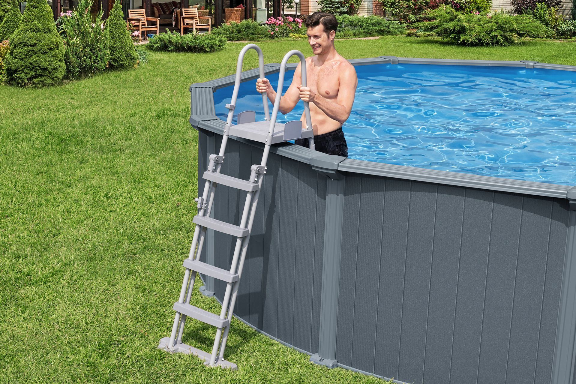 Bestway Πισίνα με ενισχυμένη κατασκευή - 561CS Hydrium 549X132CM Pool Set - 15769 - Grey - Image 5