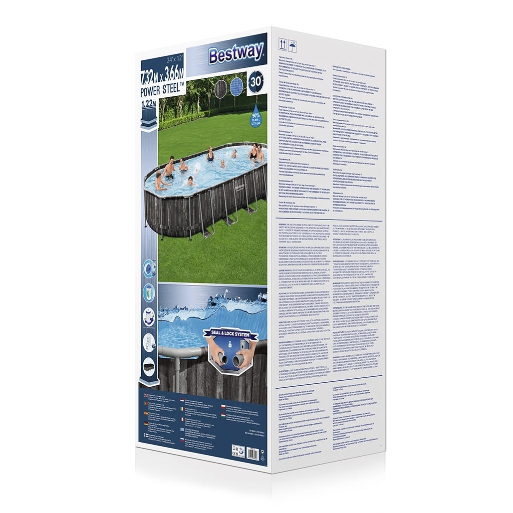 Bestway Πισίνα με ενισχυμένη κατασκευή - 5611T Power Steel 732X366X122CM - 15786 - Grey - Image 7
