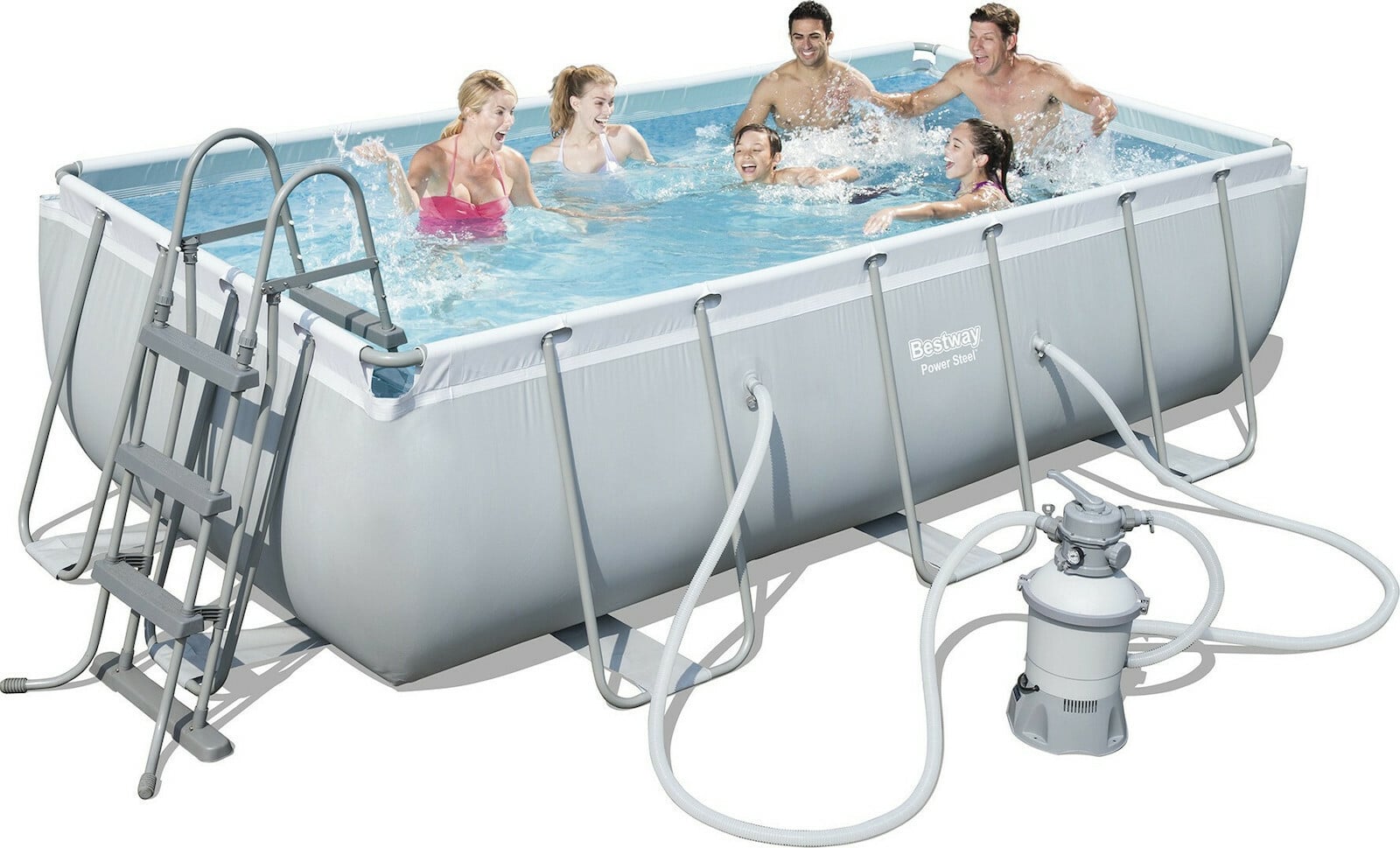 Best Way Πισίνα Με Μεταλλικό Σκελετό - Power Steel Frame Pool 404x201x100cm - 15790