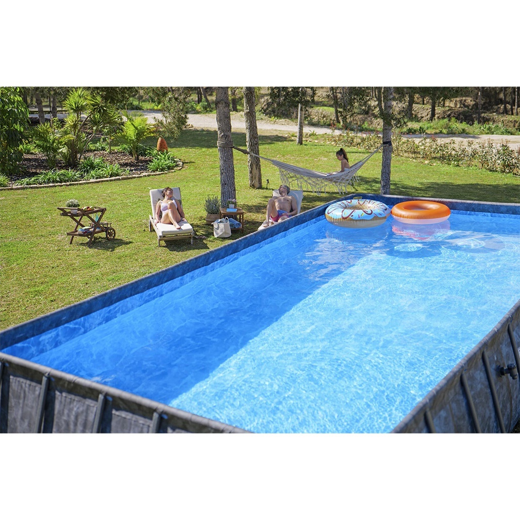 Bestway Πισίνα με ενισχυμένη κατασκευή - Apx 732X366X132CM Rectangular Pool Set - 15898 - Grey - Image 3