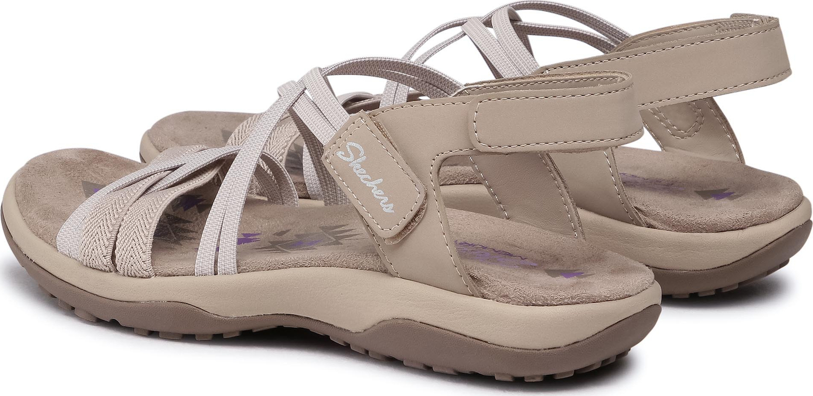 Skechers Γυναικείο Πέδιλο-Σανδάλι - Reggae Slim - Takes Two 163112-TPE Beige - Image 5