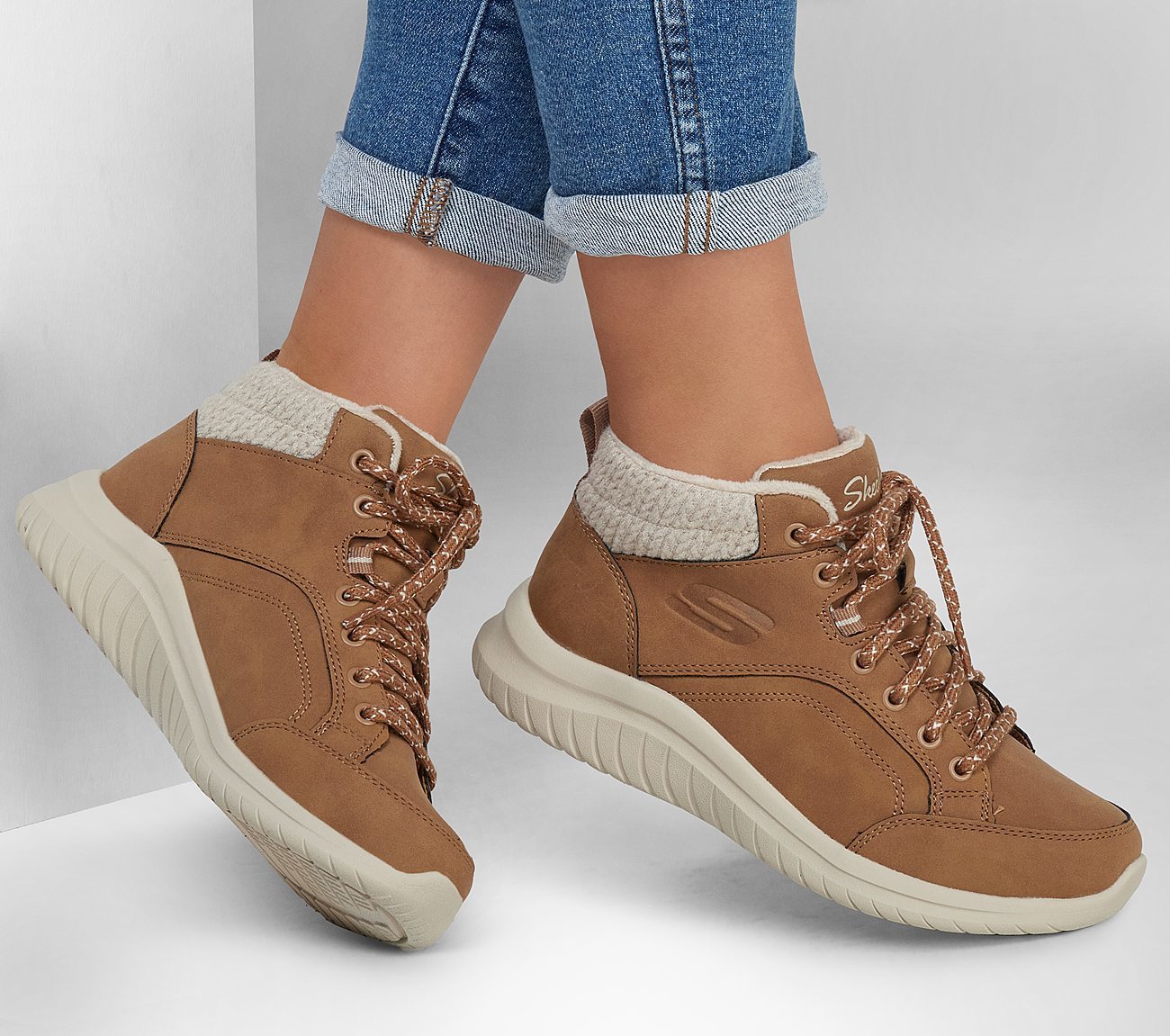 Skechers Μποτάκι Γυναικείο - Ultra Flex 2.0 - Casual Mix 167973-CSNT BROWN - Image 4