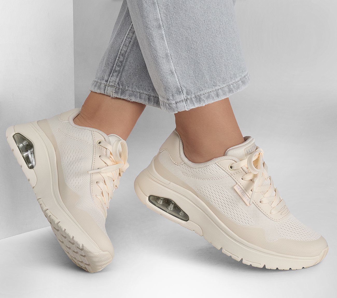 Skechers Παπούτσι Γυναικείο - Uno Flex - Spring On Air 177794-OFWT WHITE - Image 5