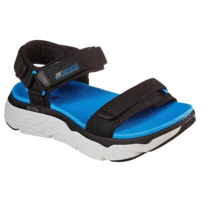 Skechers Πέδιλο Ανδρικό - Men Max Cushioning GOwalk Sandals - (229010-BKBL) - Black Blue
