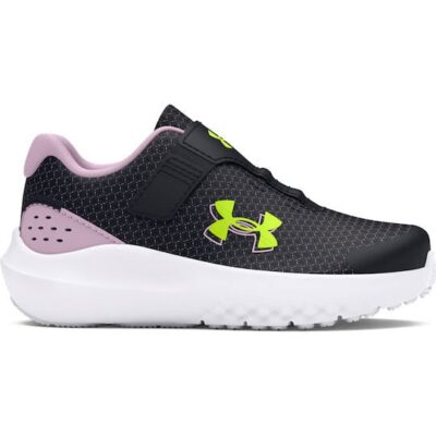 Under Armour Παιδικό Παπούτσι Για Κορίτσι - UA GINF Surge 4 AC - 3027110-001 - Black Purple Yellow
