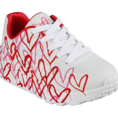 Skechers Παπούτσι Γιά Κορίτσι - Uno Lite - Spread the Joy 314065L-WRPK White / Red / Pink
