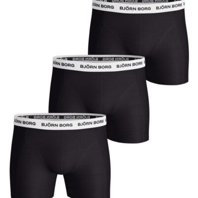 Bjorn Borg Ανδρικά Εσώρουχα 3τεμ. - Shorts Contrast Solid 3 Pieces - 9999-1028-90011 - Black