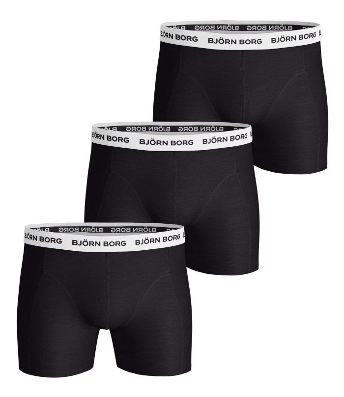 Bjorn Borg Ανδρικά Εσώρουχα 3τεμ. - Shorts Contrast Solid 3 Pieces - 9999-1028-90011 - Black