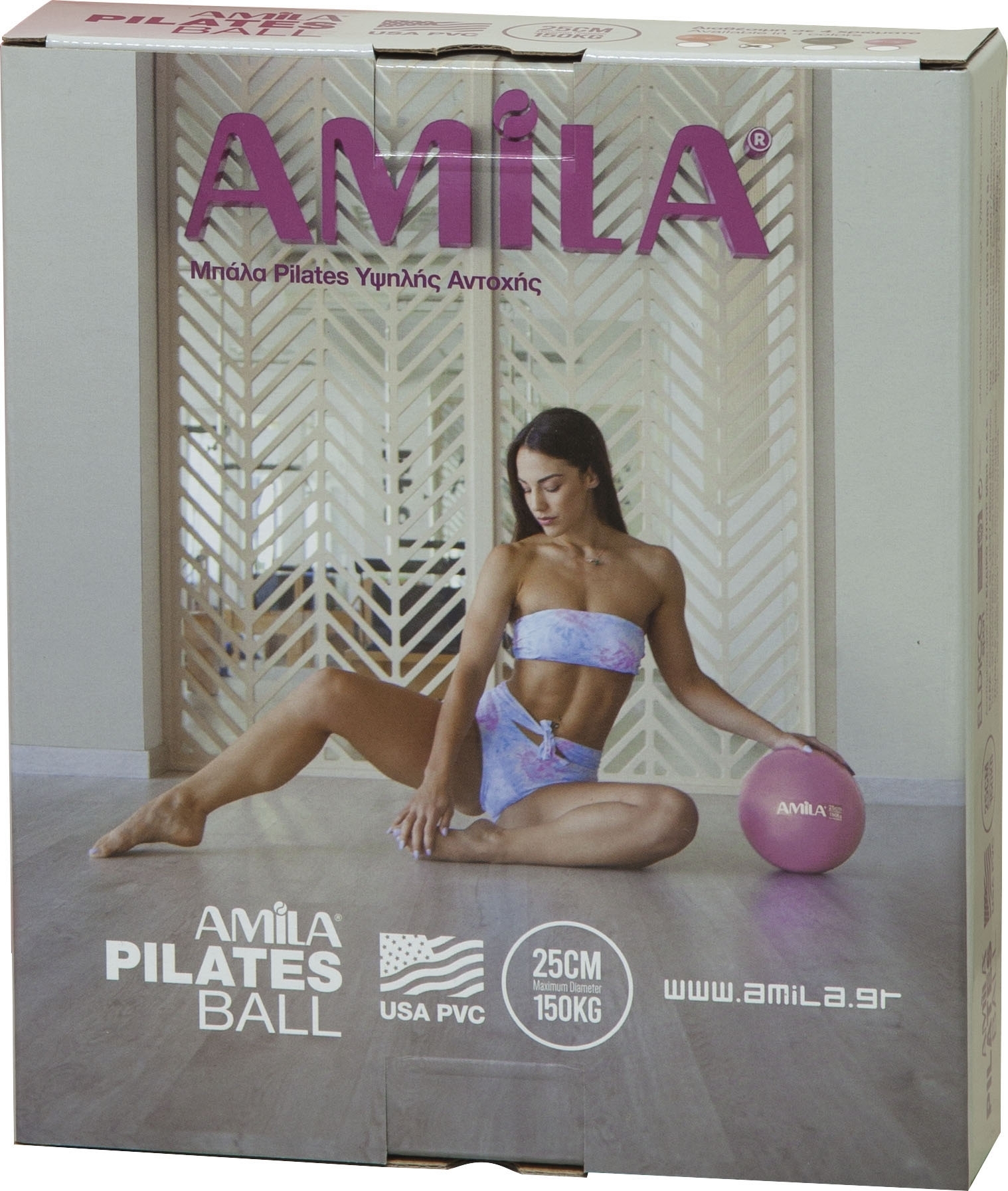 Amila Μπάλα Pilates 25cm, Κόκκινη, σε κουτί - 48401 - Image 2