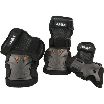 Amila Σετ Προστατευτικά για Rollers & Ποδήλατο - Size L - Black - 49038