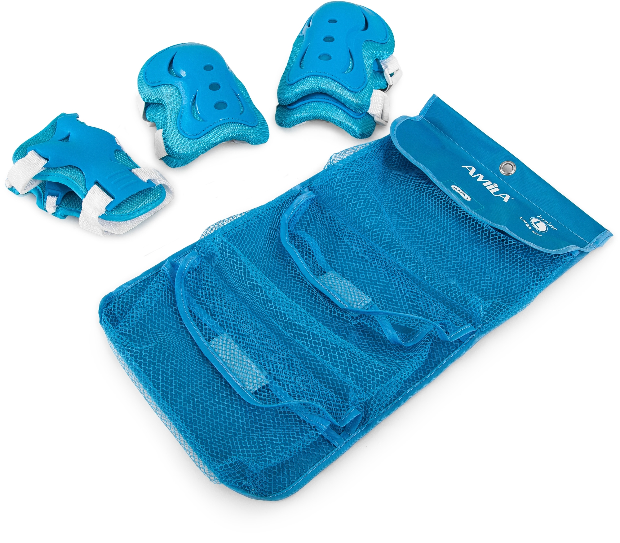 Amila Σετ Προστατευτικά για Rollers & Ποδήλατο - Size L - Light Blue - 49042 - Image 2