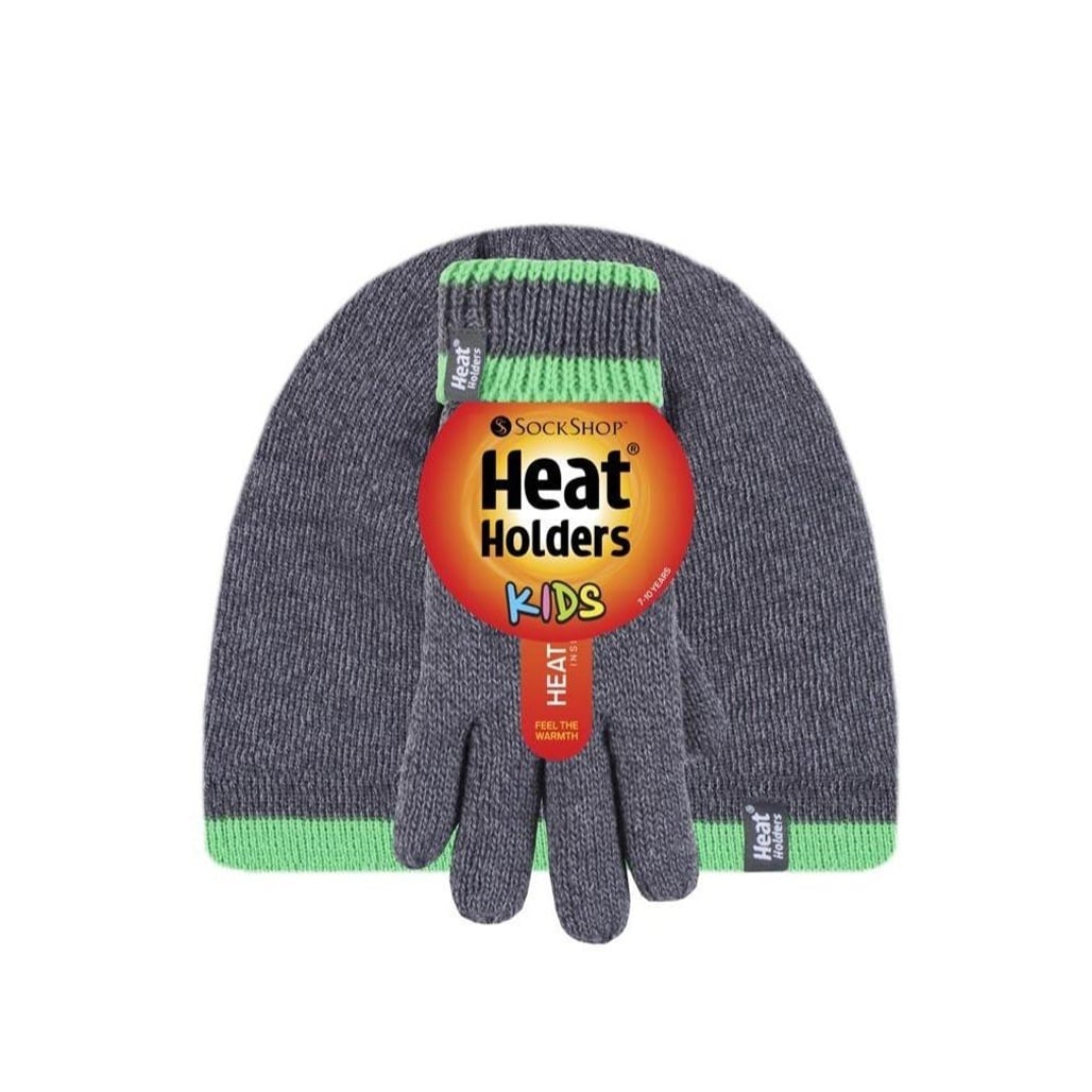 Heat Holders Σετ Παιδικό Σκουφάκι με Γάντια Πλεκτό για Αγόρι - Charcoal Green - 80077-2827 - Image 2