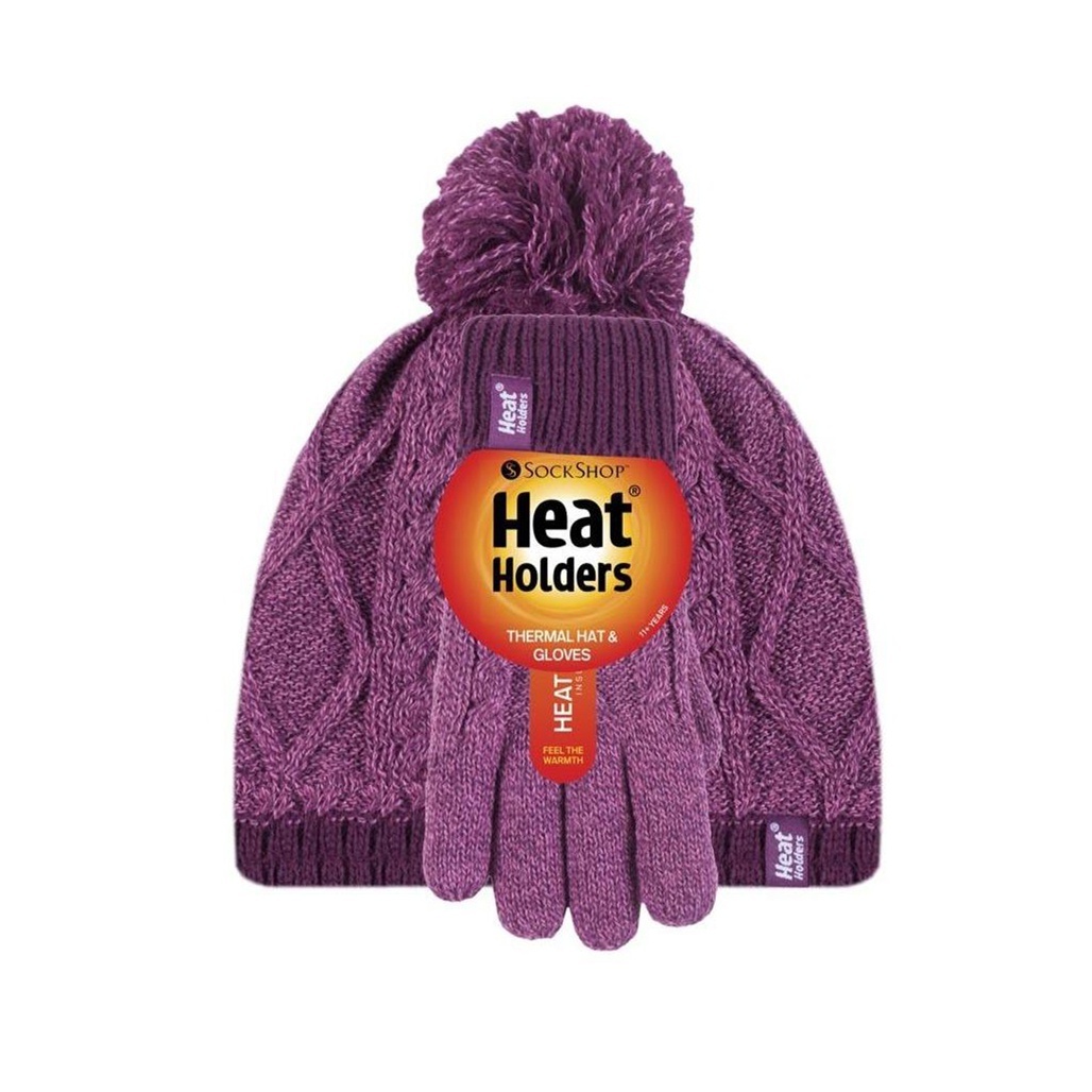 Heat Holders Σετ Παιδικό Σκουφάκι με Γάντια Πλεκτό για Κορίτσι - 80079-2896 - Pink - Image 2