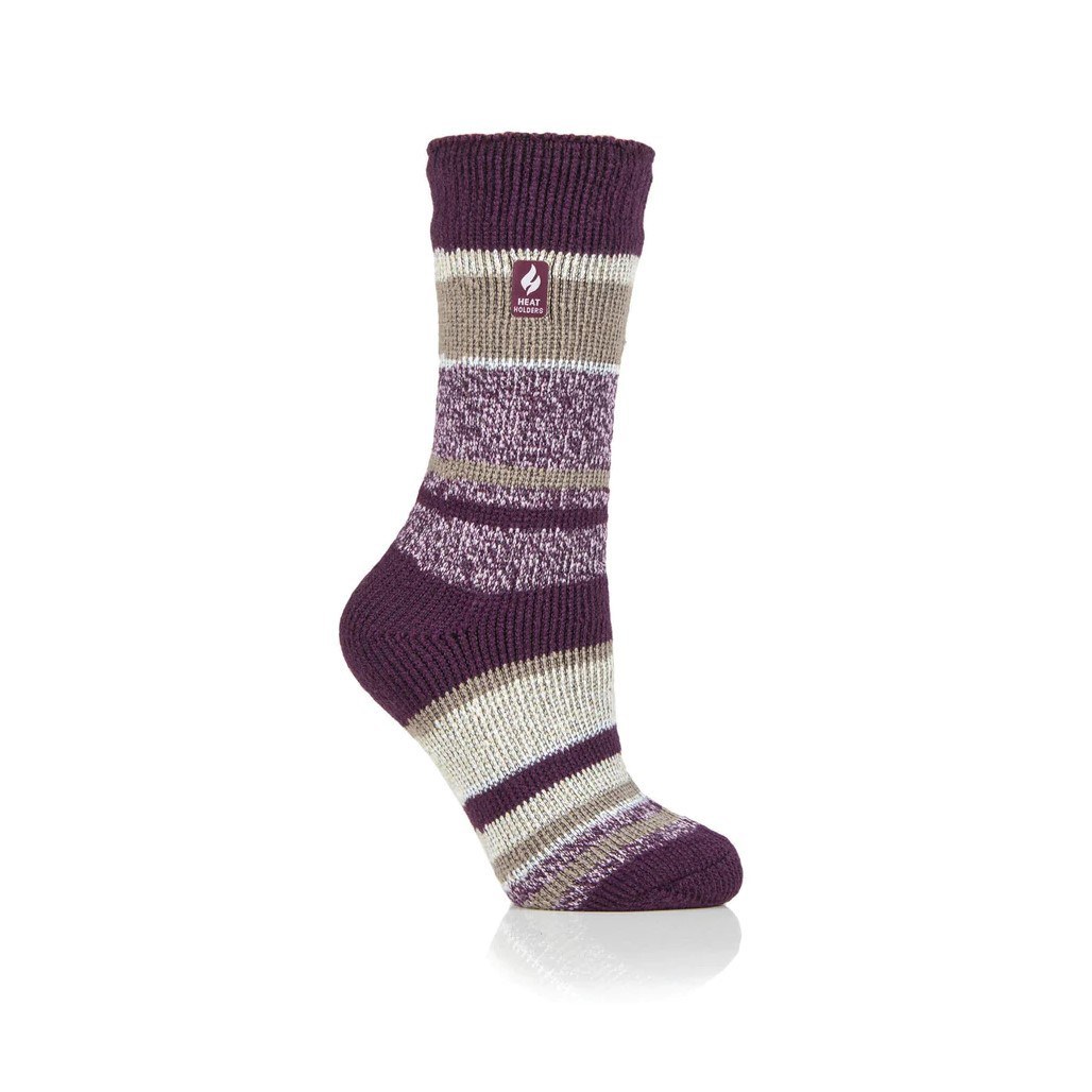 Heat Holders Γυναικείες Θερμικές Κάλτσες - Ladies Socks Original Multi Stripe - 80087-5411 - Plum