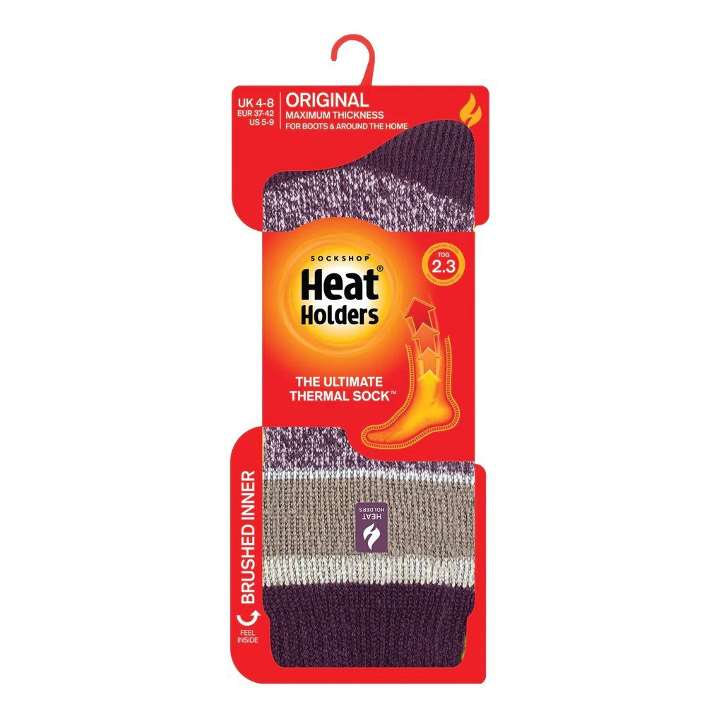 Heat Holders Γυναικείες Θερμικές Κάλτσες - Ladies Socks Original Multi Stripe - 80087-5411 - Plum - Image 2
