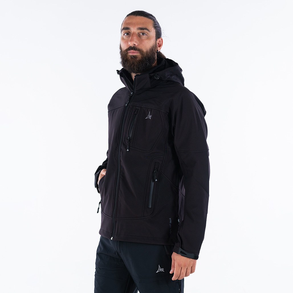 Apu Ανδρικό Αδιάβροχο Αντιανεμικό Μπουφάν - Softshell Jacket Hima-a-laya II - 80535 - Black - Image 6