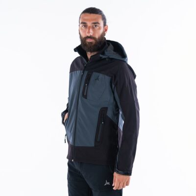 Apu Ανδρικό Αδιάβροχο Αντιανεμικό Μπουφάν - Softshell Jacket Hima-a-laya II - 80535 - Grey Black