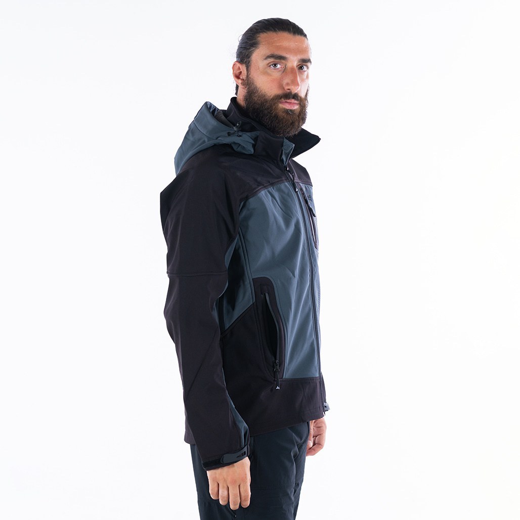 Apu Ανδρικό Αδιάβροχο Αντιανεμικό Μπουφάν - Softshell Jacket Hima-a-laya II - 80535 - Grey Black - Image 4