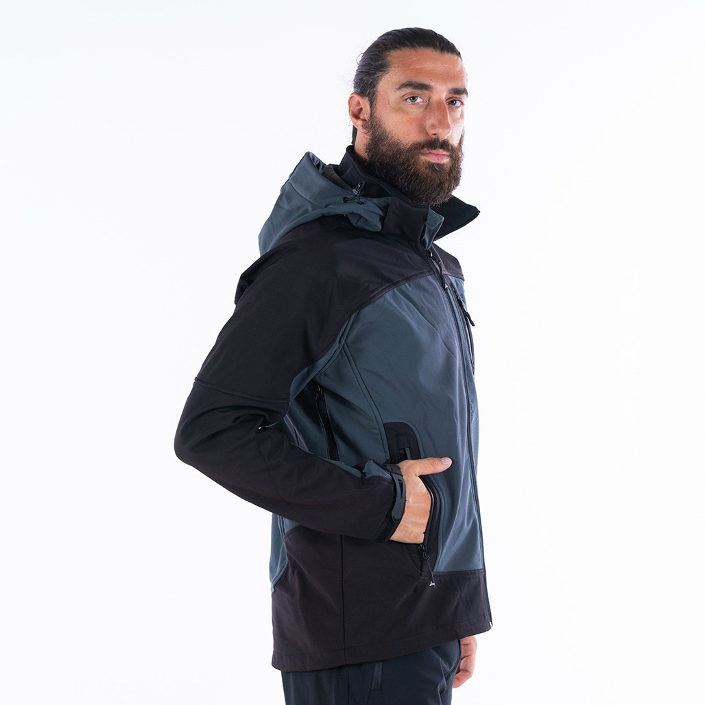 Apu Ανδρικό Αδιάβροχο Αντιανεμικό Μπουφάν - Softshell Jacket Hima-a-laya II - 80535 - Grey Black - Image 5