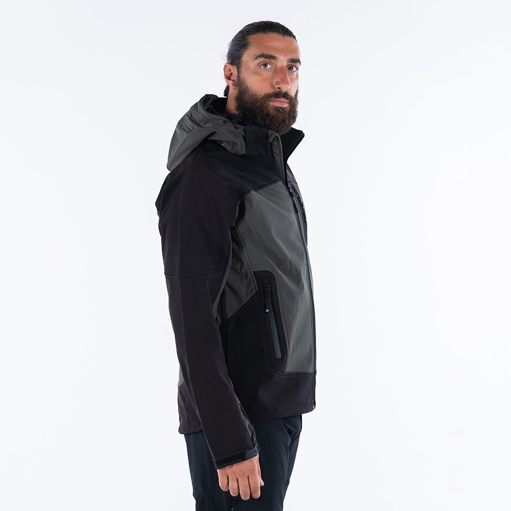 Apu Ανδρικό Αδιάβροχο Αντιανεμικό Μπουφάν - Softshell Jacket Hima-a-laya II - 80535 - Khaki Black - Image 6