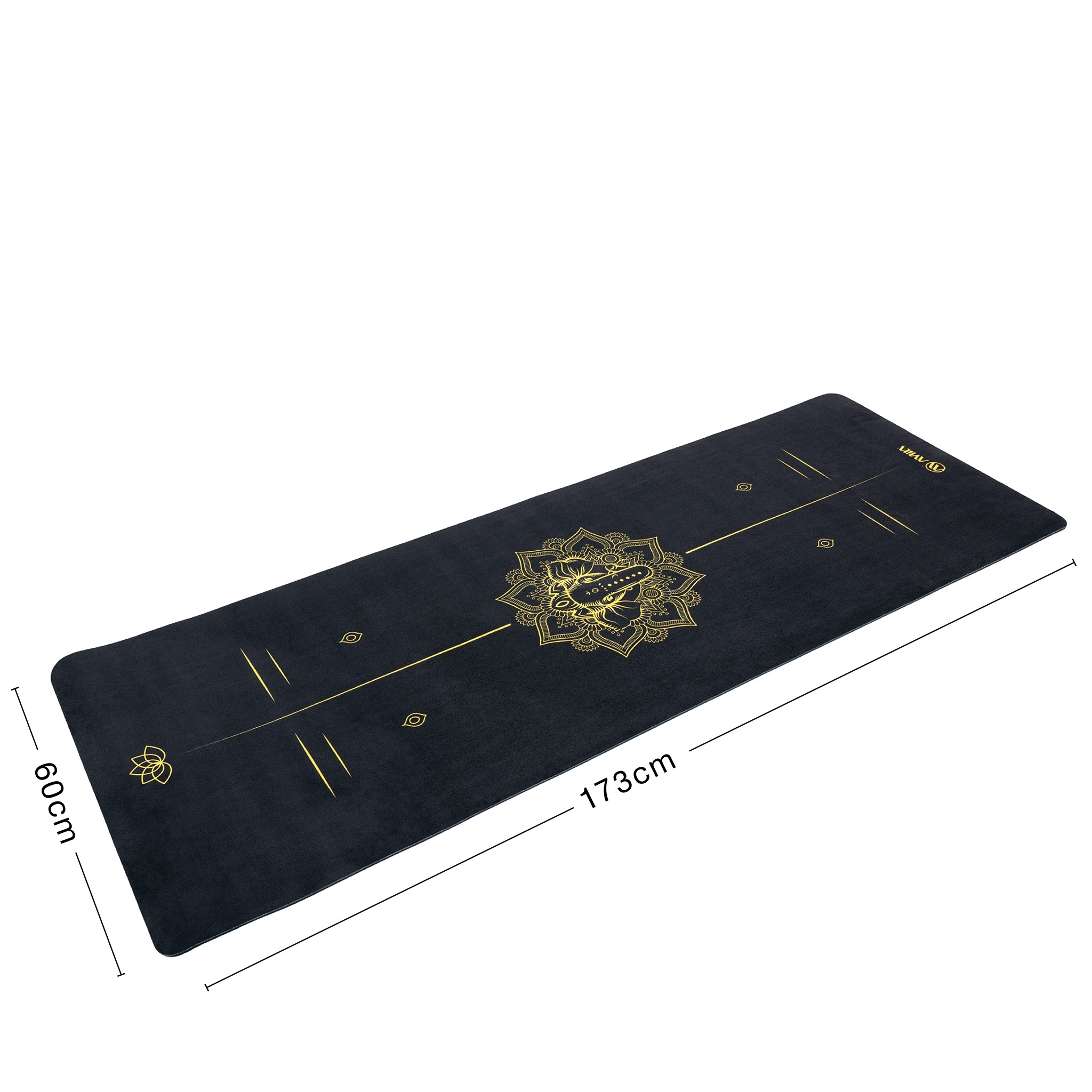 Amila Στρώμα Yoga 6mm TPE & Suede - 81779-Black - Image 5