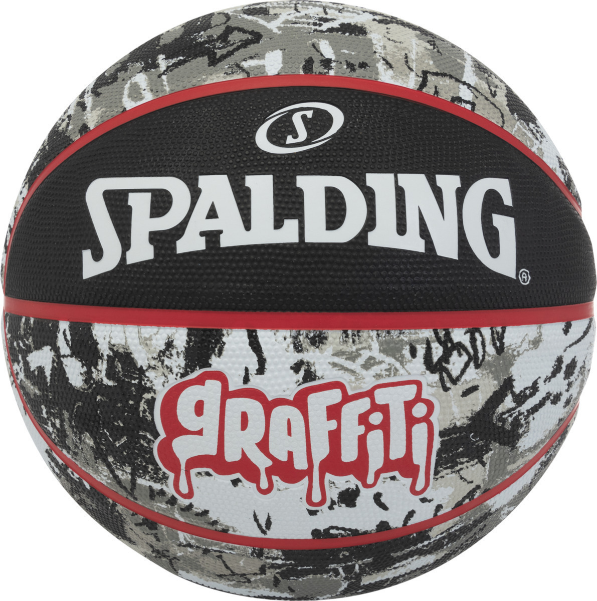 Spalding Μπάλα Μπάσκετ - Black Red Graffiti Size 7 Rubber - Outdoor - 84-378Z1