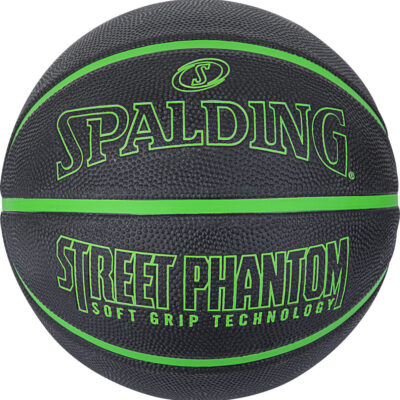 Spalding Μπάλα Μπάσκετ Street Phantom Blk Green Sgt Size 7 - Rubber Basketball Outdoor - 84-384Z1