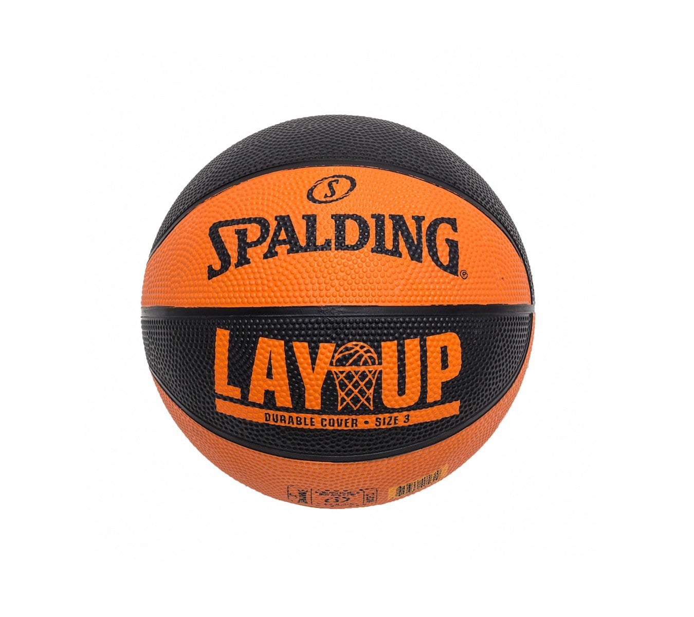 Spalding Μπάλα Μπάσκετ - Lay Up Orange Black Rubber Basketball Size 5 - 84-550Z1 - Image 3