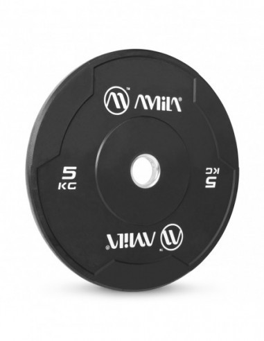 Amila Δίσκος Black W Bumper Slim 50mm 5Kg - 84841 - Image 2