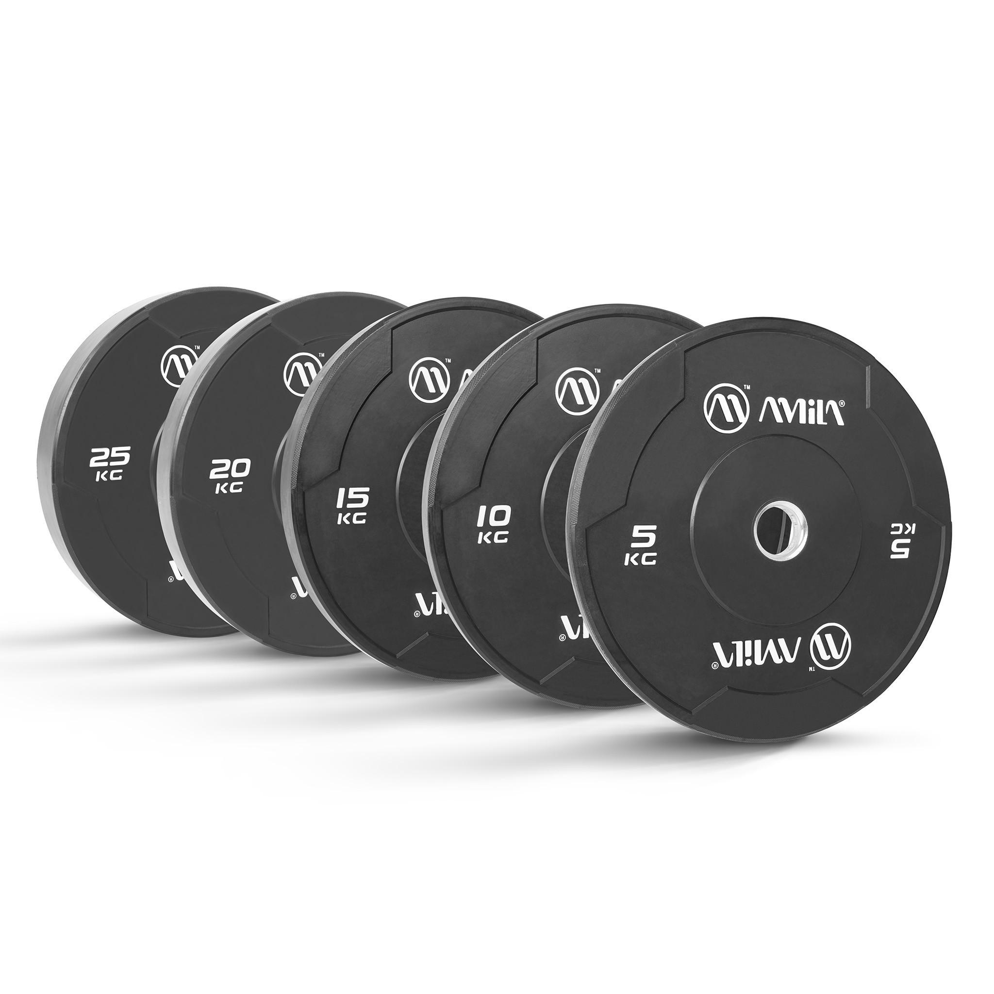 Amila Δίσκος Black W Bumper Slim 50mm 10Kg - 84842 - Image 3