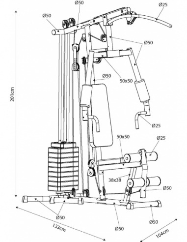 Amila - Πολυόργανο Γυμναστικής με Βάρη 44.45kg HG187F - 91203 - Image 5