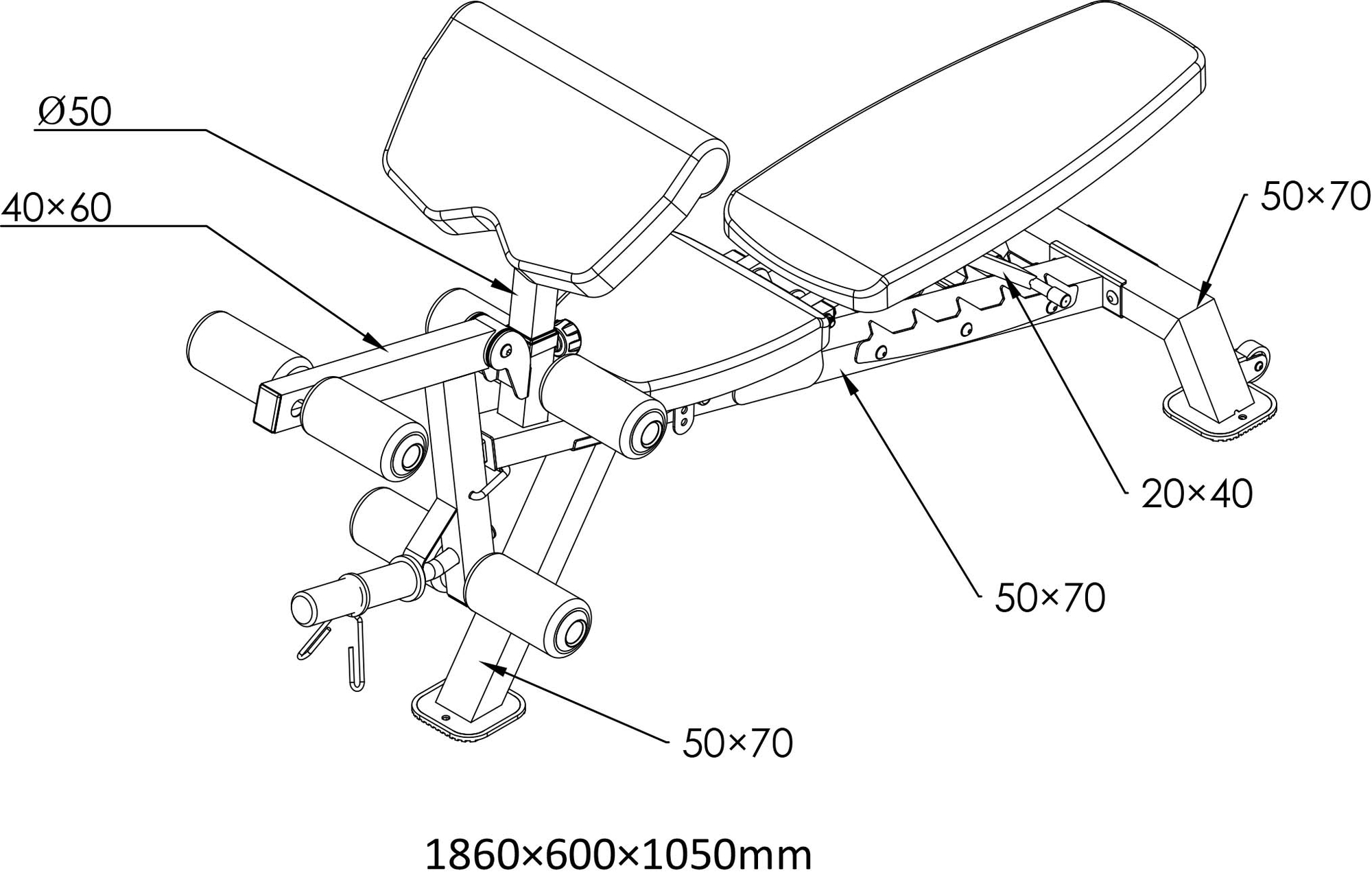 Amila Πάγκος Γυμναστικής Amila WB510 - 91402 - Image 7