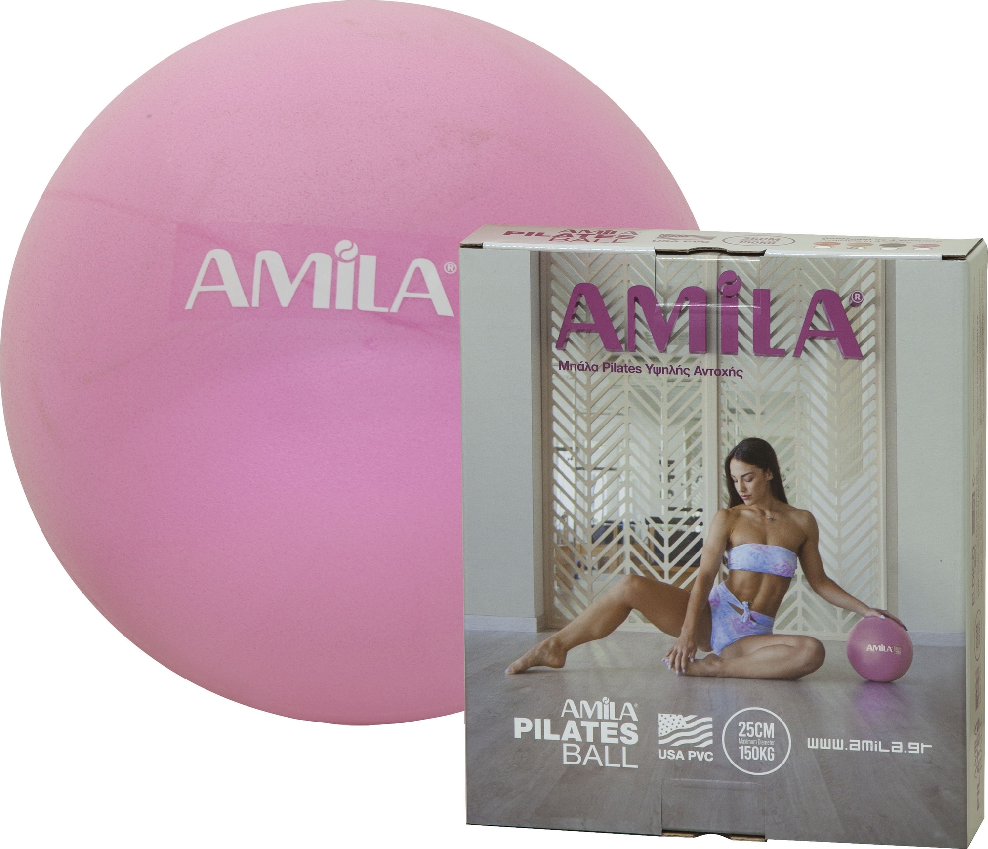 Amila Μπάλα Pilates 25cm, Ρόζ, σε κουτί - 95817 - Image 3