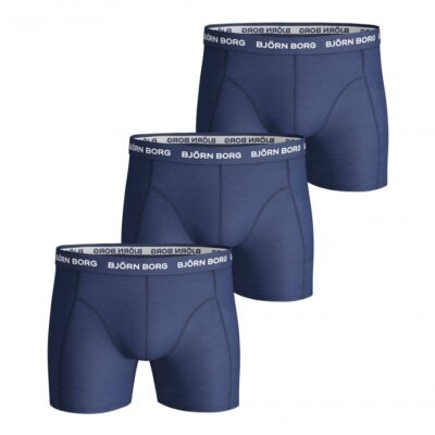 Bjorn Borg Ανδρικά Εσώρουχα 3 Τεμάχια -  Shorts Solid 3 Pieces - Blue Depths