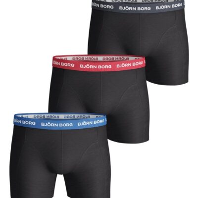 Bjorn Borg Ανδρικά Εσώρουχα 3τεμ. - Shorts Contrast Solid 3 Pieces - Black - 9999-1028-90012