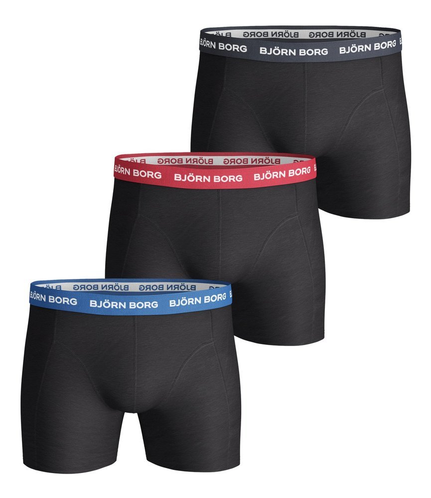 Bjorn Borg Ανδρικά Εσώρουχα 3τεμ. - Shorts Contrast Solid 3 Pieces - Black - 9999-1028-90012