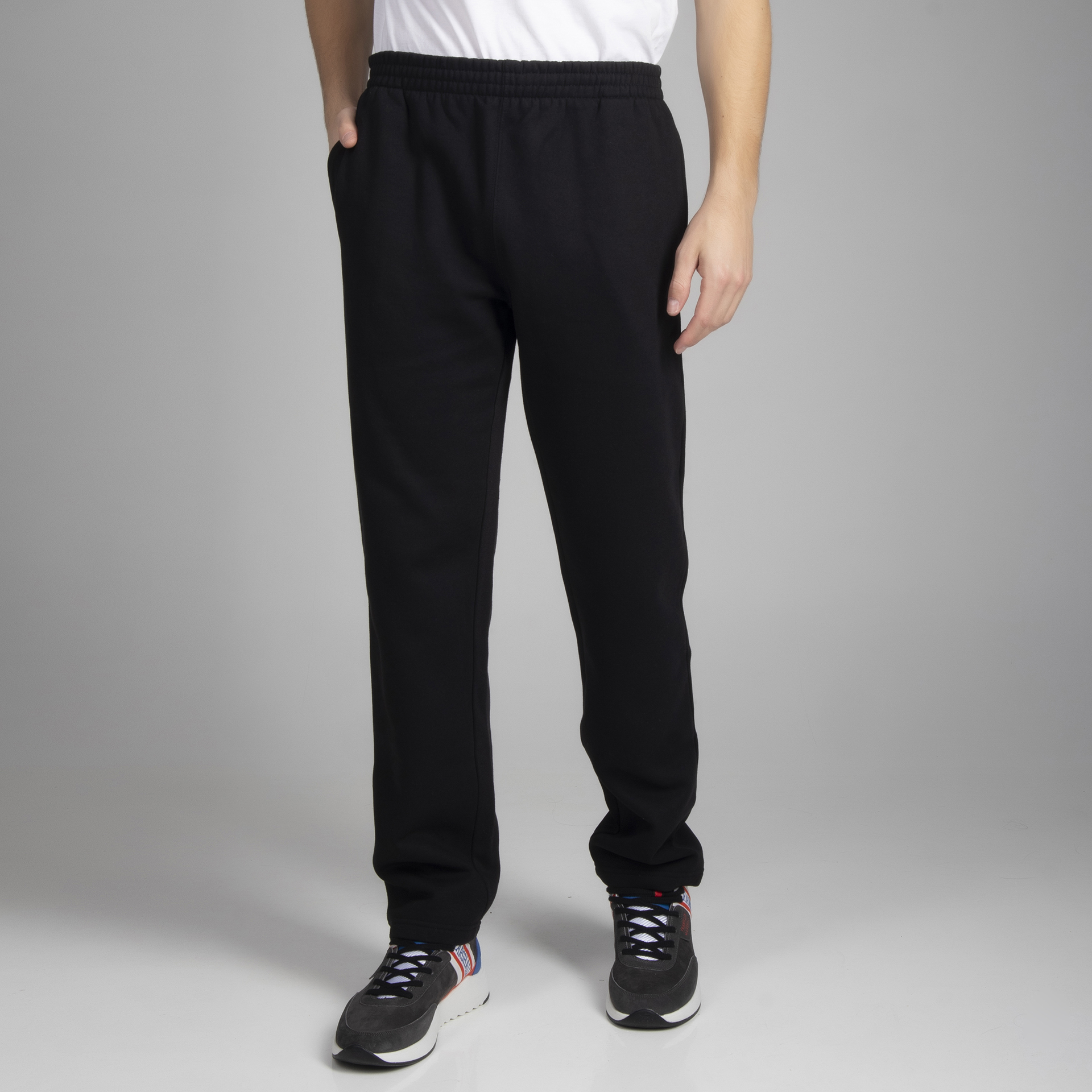 Russell Athletic - Ανδρικό Παντελόνι Φόρμας Μαύρο A1007-2-099 - Open Leg Pant - Black