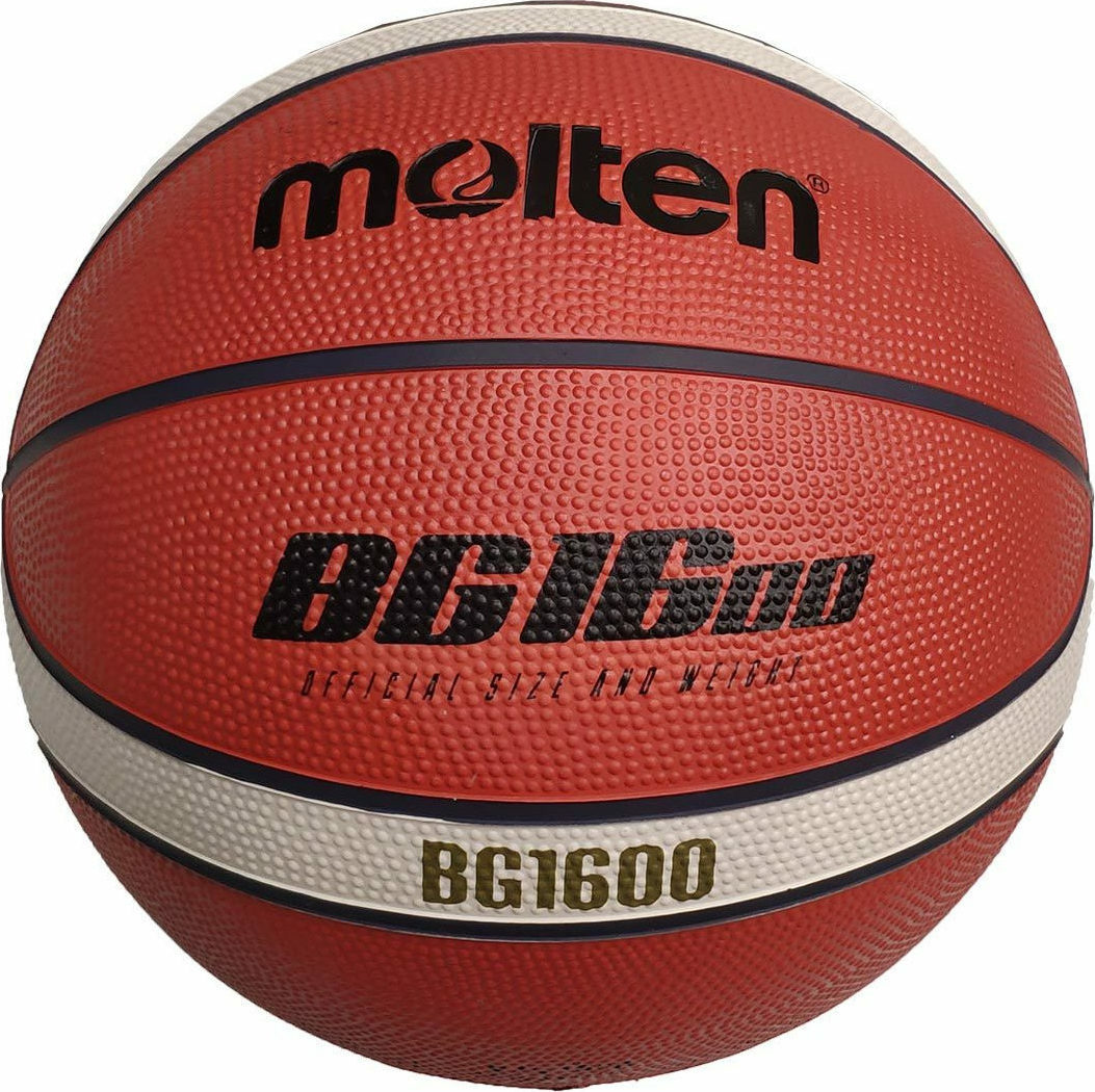 Molten Μπάλα Μπάσκετ Rubber Cover - Size 5 - Orange/Ivory - B5G1600 - Image 3