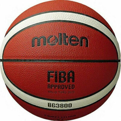 Molten - Μπάλα Μπάσκετ Pu Leather 12 panels ,Fiba Approved Orange/Ivory - Size 7