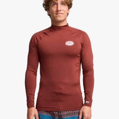 Billabong Ανδρικό Αντιλιακό Red Long Sleeve Rash Vest UPF 50 T-Shirt Re Issue EBYWR03026-rsd0 WINE