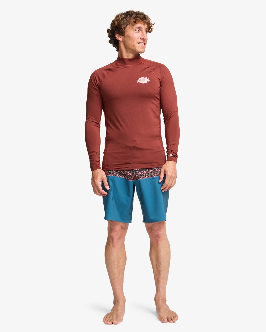 Billabong Ανδρικό Αντιλιακό Red Long Sleeve Rash Vest UPF 50 T-Shirt Re Issue EBYWR03026-rsd0 WINE - Image 2