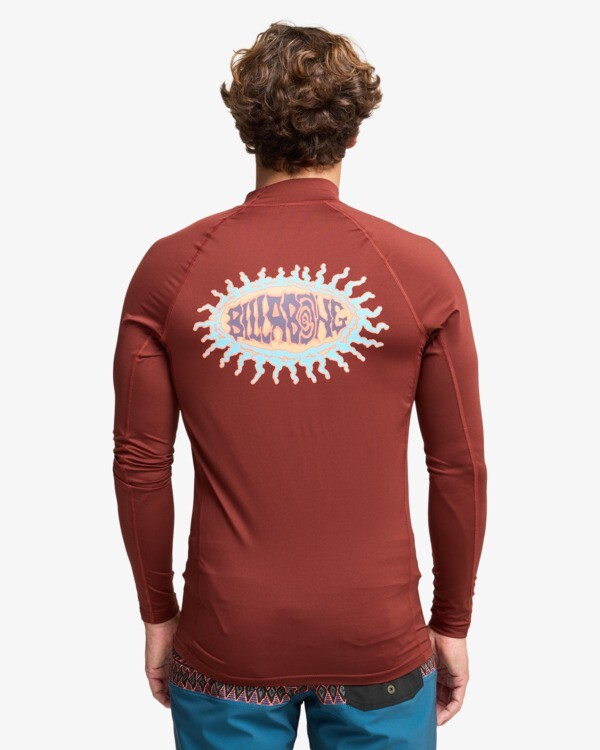 Billabong Ανδρικό Αντιλιακό Red Long Sleeve Rash Vest UPF 50 T-Shirt Re Issue EBYWR03026-rsd0 WINE - Image 3